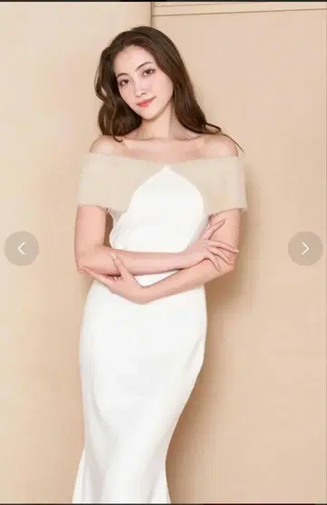 새상품 다리치 바이컬러 오프숄더 롱 원피스