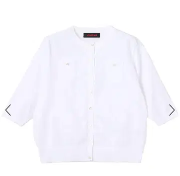 CABaN 파인 폴리에스테르 하프 슬리브 포켓 가디건