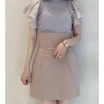 snidel 하이웨스트 스카쇼트 팬츠 베이지