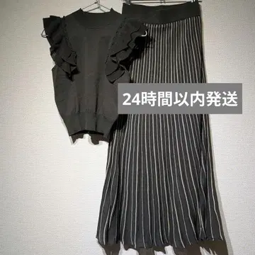 [ 24시간 이내 발송 ] MERCURYDUO 시어 니트 셋업 그레이
