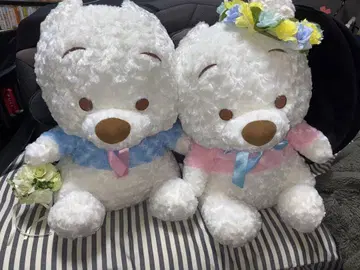 푸우 봉제 인형 세트 ( 파랑 핑크 )