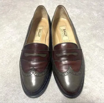 BALLY 코인 로퍼 윙팁 천연 가죽 브라운 39