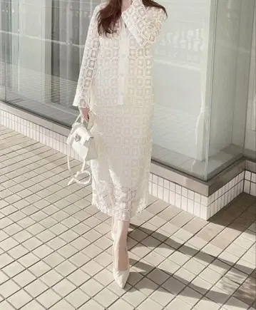 LOUNIE 자수 화이트 롱 스커트 36 사이즈