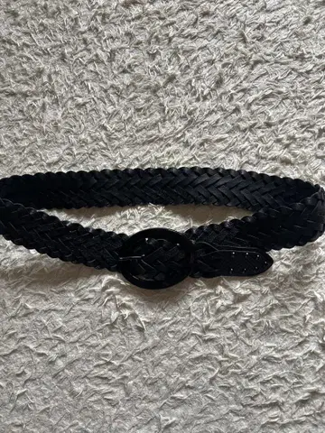 EPOCA 뜨개질 가죽 블랙 벨트