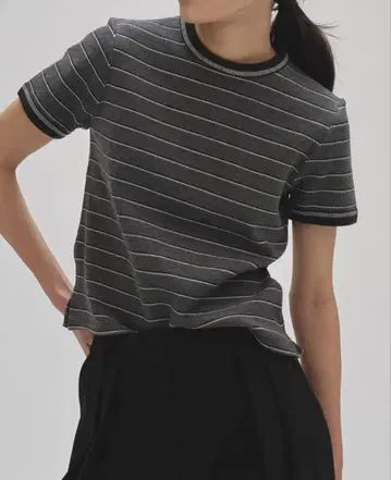 TODAYFUL Border Ringer Tee 차콜 그레이