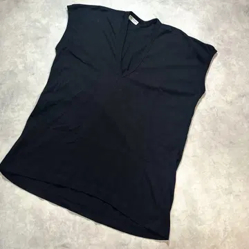 Dries Van Noten 슬리브리스 티셔츠 XS 블랙 V넥