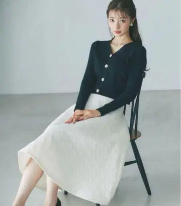 하트 퀼팅 플레어 스커트 토코 클로젯 화이트