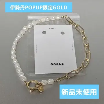 ODELE 오돌 POPUP 한정판 골드 펄 목걸이 초커