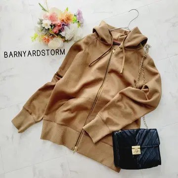 BARNYARDSTORM 더블 페이스 후드티 카멜
