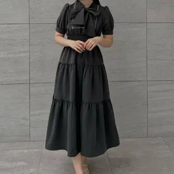 AnMILLE 샴브레이 리본 원피스