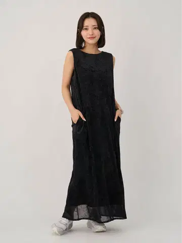 미사용 새상품 emmi 메쉬 벨로아 백 드레이프 원피스