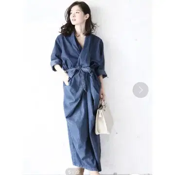 프렌치 파베 French pave 데님 카슈쿨 원피스