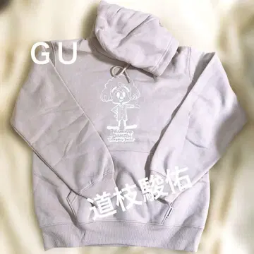 GU 나니와단시 미치에다 슌스케 후드 부착 후드티 핑크 S 사이즈