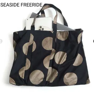 SEASIDE FREERIDE 도트 토트백 골드 x 블랙