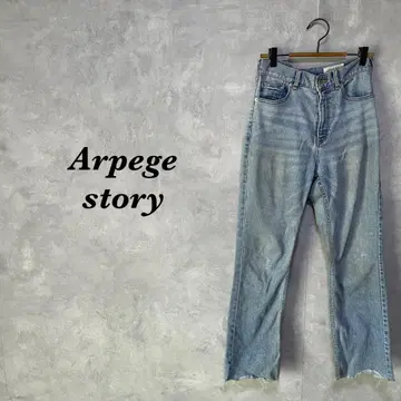 Arpege story 데님 팬츠 세미 플레어 라이트 블루 XS 4625