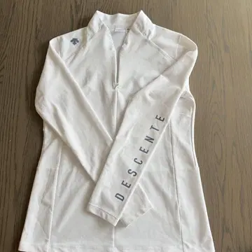 DESCENTE 하프 지퍼 긴팔 셔츠 화이트
