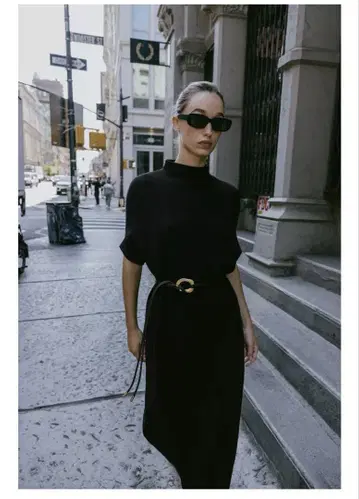 ZARA 벨트 니트 원피스 블랙