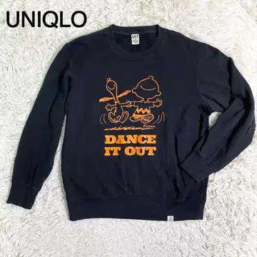 UNIQLO x PEANUTS 블랙 컬러 프린트 트레이닝복