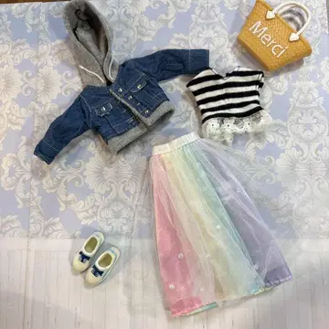 리카짱 아웃핏 레인보우 홀리데이 의류 자켓 가방 신발
