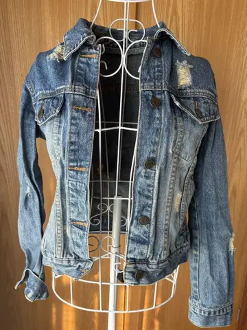 데님 자켓 데미지 가공 캐주얼 used 프리 사이즈