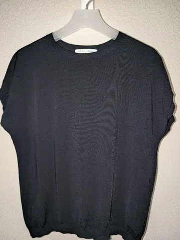 23구 반팔 니트 레이온폴리에스테르 스트레치 풀오버 니트 블랙