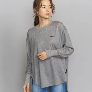 Americana 사이드 지퍼 맨투맨 풀오버 그레이