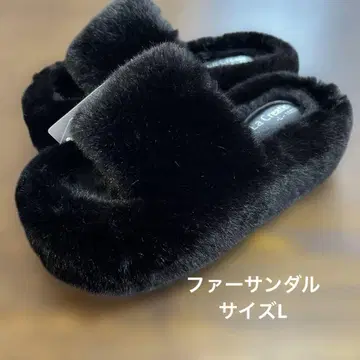 퍼 샌들 L 블랙