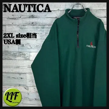 노티카 USA제 자수 로고 90s 하프 지퍼 플리스 그린 3295