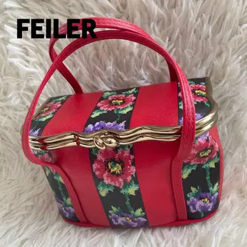 FEILER 거울 포함 미니 메이크업 파우치 빨간색