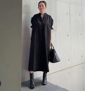 Gracegray 셔츠 원피스 면 Julynine 퍼프 슬리브