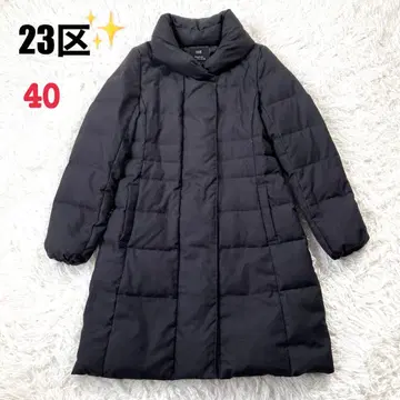 23구 다운 코트 볼륨 옷깃 롱 40 어른스러운 세련됨 그레이지