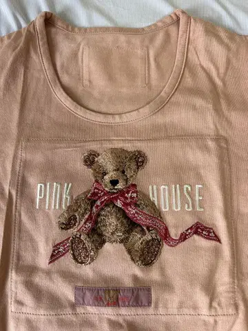 PINK HOUSE 곰 자수 긴팔 T셔츠 M 미사용 새상품