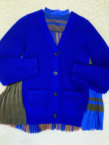 가격 인하! sacai 플리츠 가디건