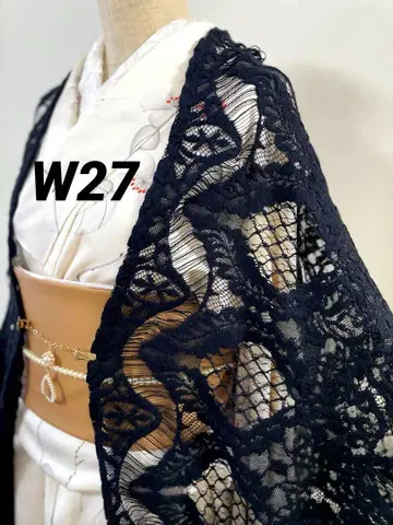 W-27 얇은 겉옷 토션 레이스 모몽가 코트 긴 겉옷 모몽가 코트