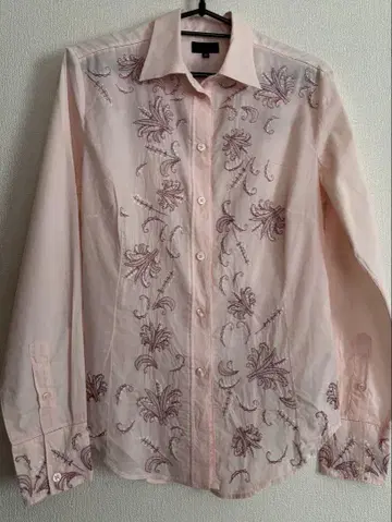 Paul Smith black 플로럴 자수 긴팔 셔츠 (42)