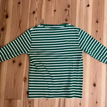 미사용 프랑스제 세인트 제임스 보더 8부 소매 티셔츠 SM 화이트 그린