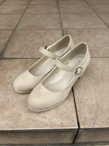 베이지 멜리 제인 펌프스 5cm 힐