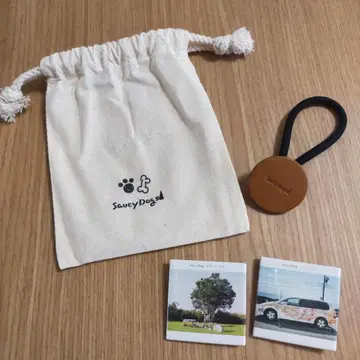 Saucydog 미니 복조리 머리끈 캔뱃지 4개 세트