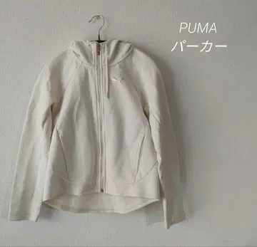 PUMA 후드 부착 후드티 화이트