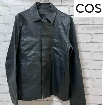 COS 다크 그린 가죽 셔츠 자켓