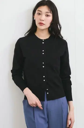 VIS 더블 하트 버튼 가디건