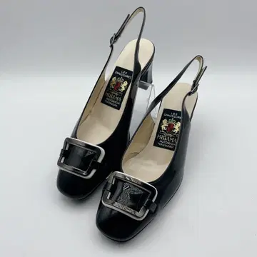 컨디션 최상 MIHAMA 미하마 백 스트랩 버클 펌프스 블랙 23cm