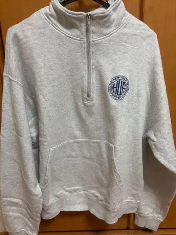 HUF 하프 지퍼 맨투맨 S 그레이