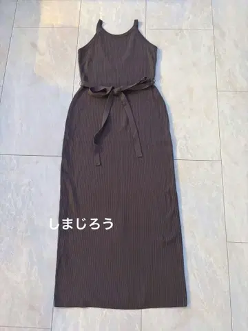 새상품급 SNIDEL 백 오픈 니트 롱 원피스 퍼플 ONESIZE