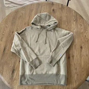 Champion 베이지 후드 부착 후드티