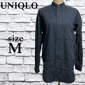 A271 UNIQLO +J [ M ] 셔츠 긴팔 노카라 히요쿠 버튼