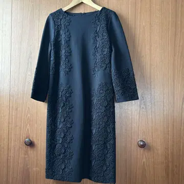 ESCADA 에스카다 레이스 장식의 블랙 원피스 택 포함 미사용 34
