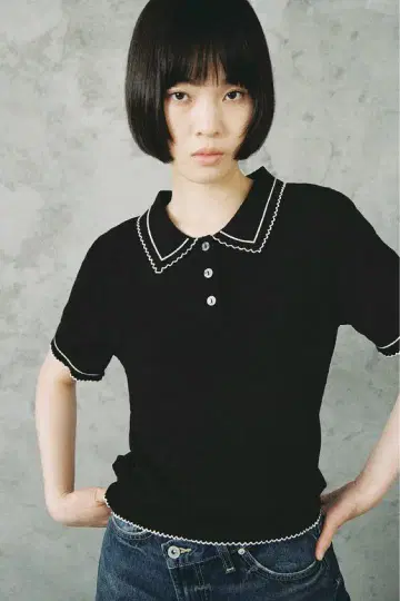 새상품급 ZARA 자라 니트 피케 셔츠 L