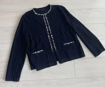 TO BE CHIC 네이비 펄 비쥬가 귀여운 긴팔 가디건 44