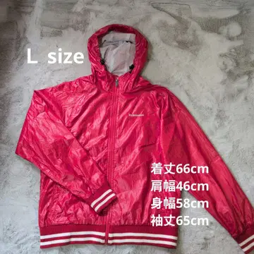 CONVERSE 빨간색 후드 부착 나일론 자켓 L 사이즈